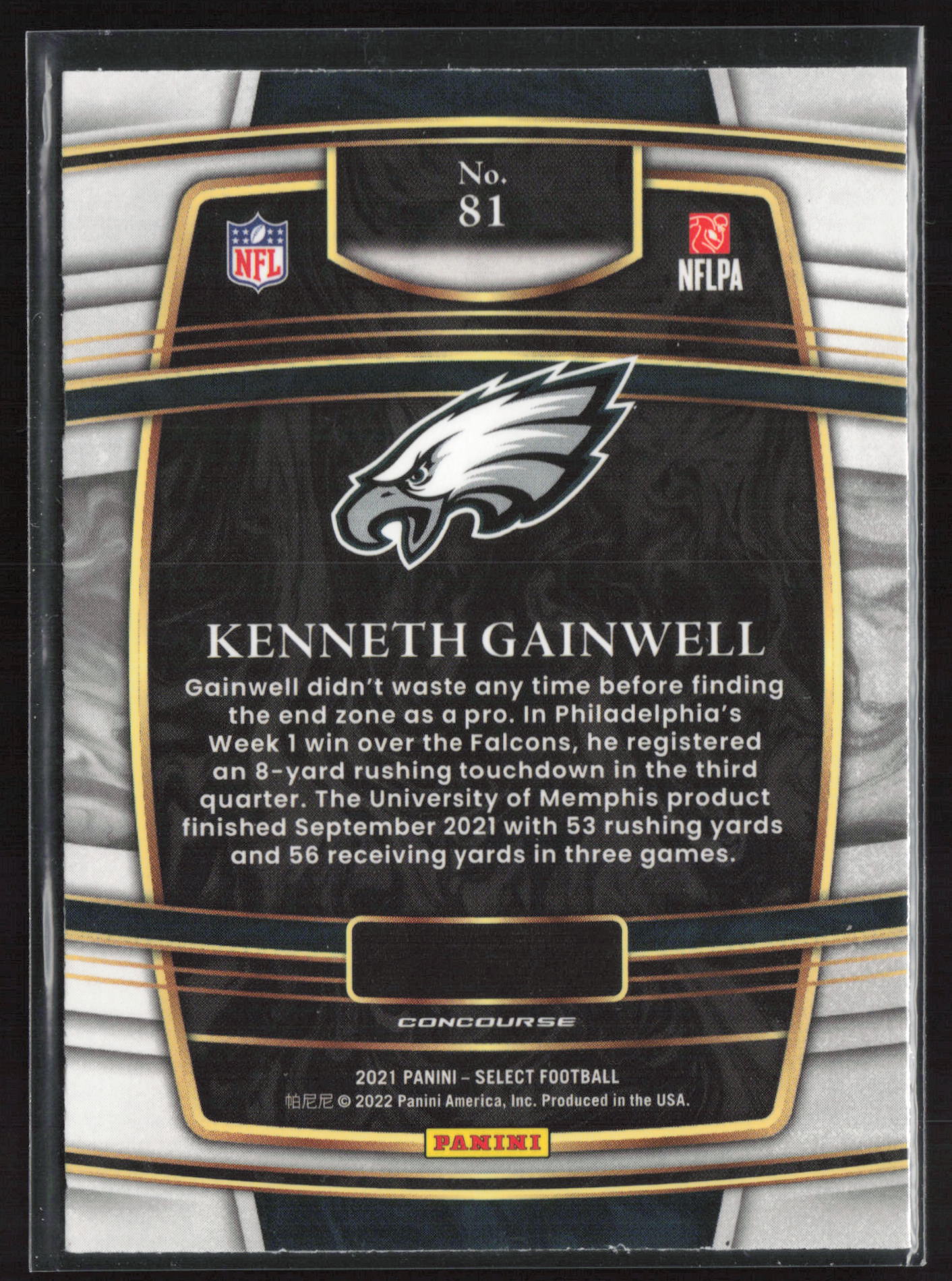 2021 Panini Select #81 Kenneth Gainwell