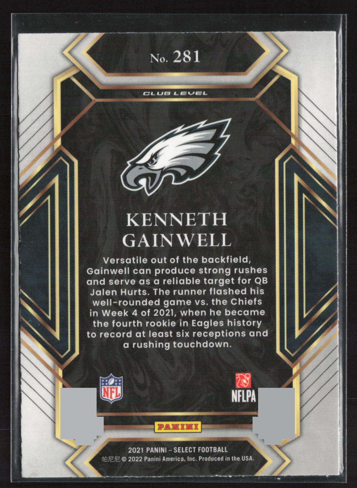 2021 Panini Select #281 Kenneth Gainwell