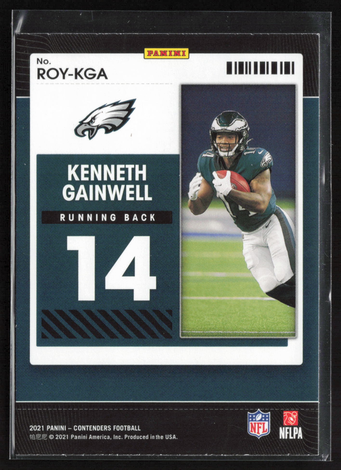 2021 Panini Contenders #ROY-KGA Kenneth Gainwell Rookie of the Year Contenders