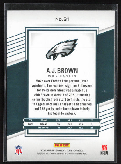 2022 Donruss Elite #31 A.J. Brown