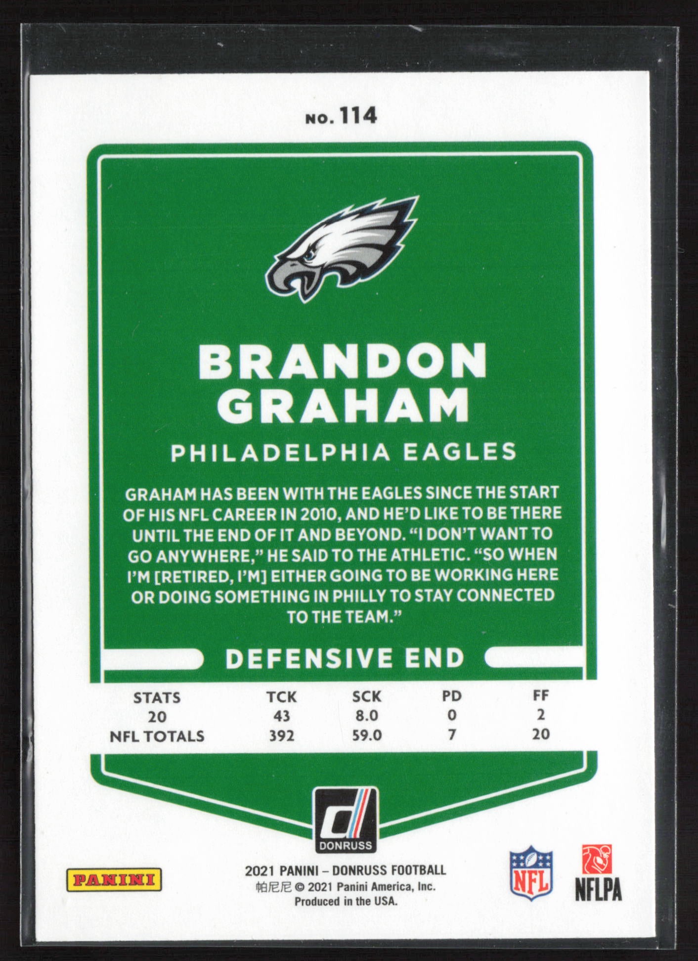 2021 Donruss #114 Brandon Graham