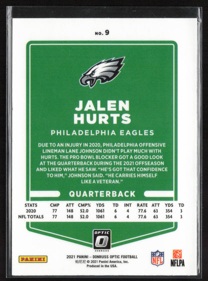 2021 Donruss Optic #9 Jalen Hurts