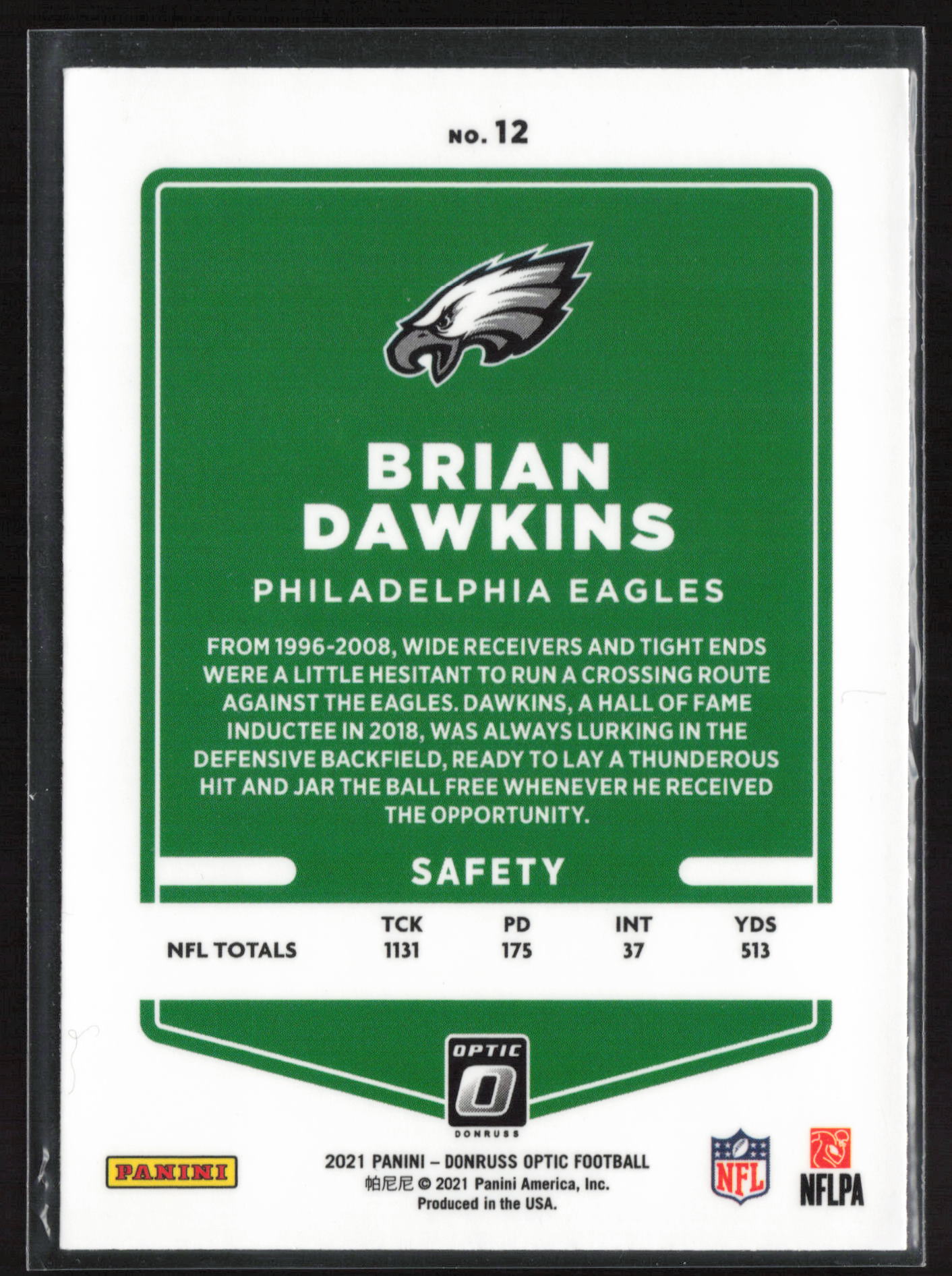 2021 Donruss Optic #12 Brian Dawkins