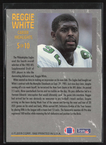 1992 Ultra #5 Reggie White Reggie White: Career Highlights