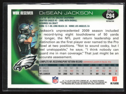 2010 Topps Chrome #C94 DeSean Jackson Xfractors