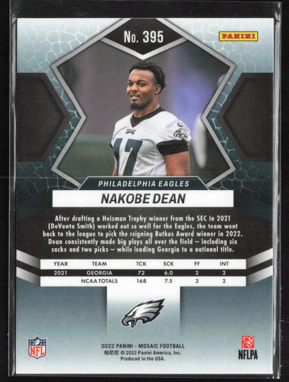 2022 Panini Mosaic #395 Nakobe Dean