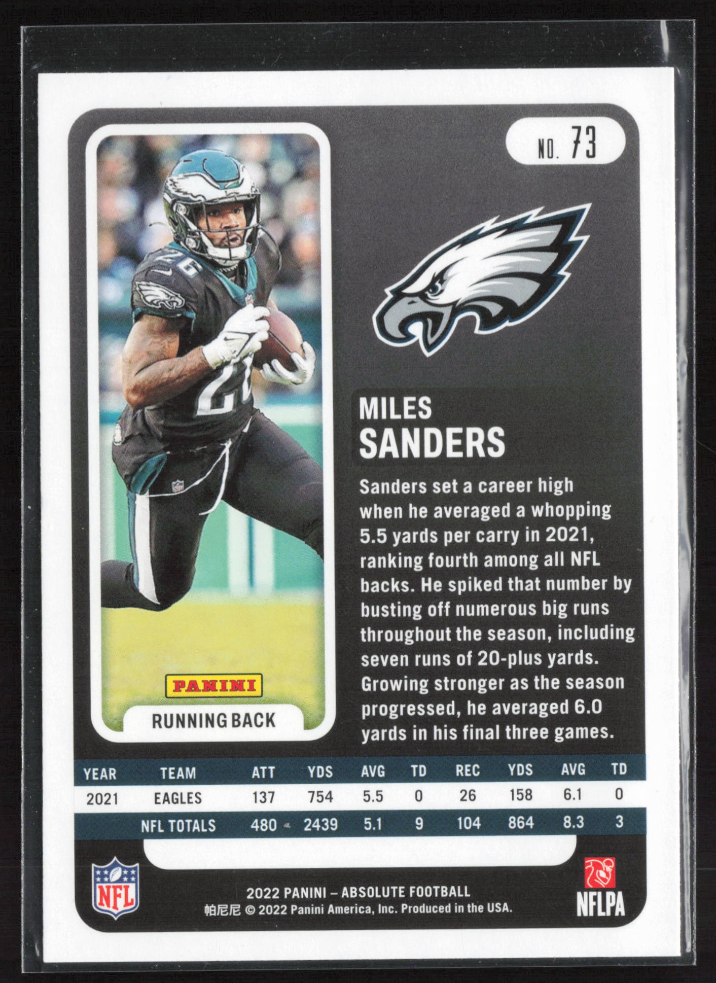 2022 Panini Absolute #73 Miles Sanders