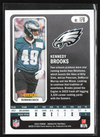 2022 Panini Absolute #178 Kennedy Brooks Retail