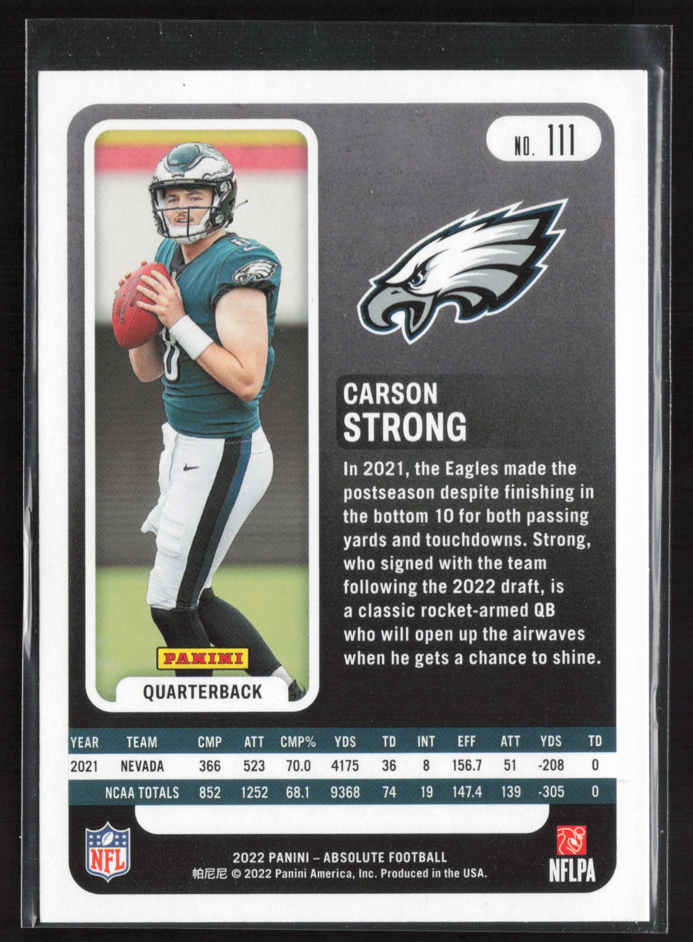 2022 Panini Absolute #111 Carson Strong Retail