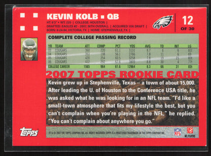 2007 Topps #12 Kevin Kolb