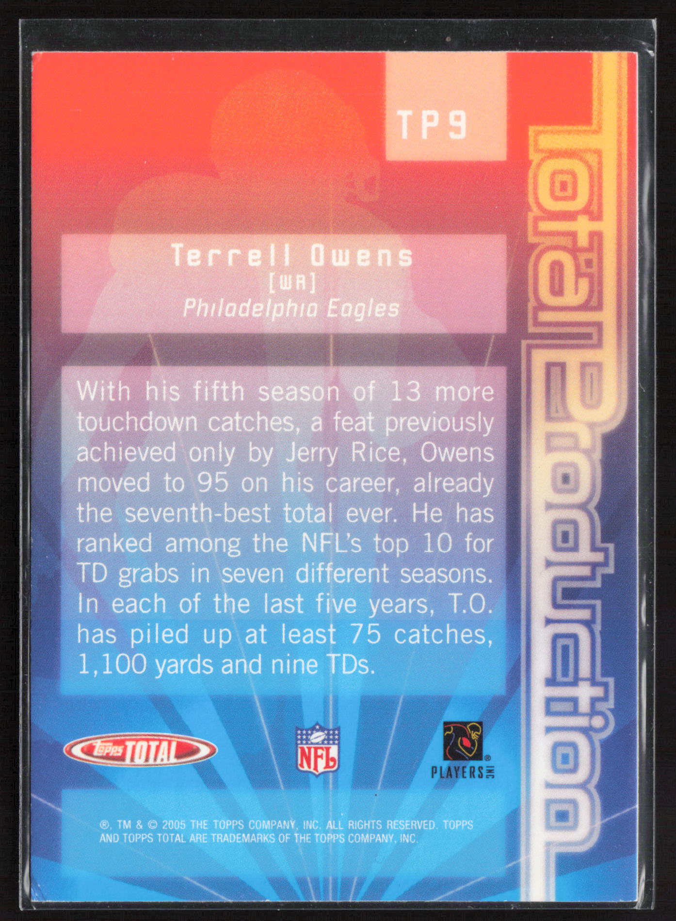 2005 Topps Total #TP9 Terrell Owens Total Production