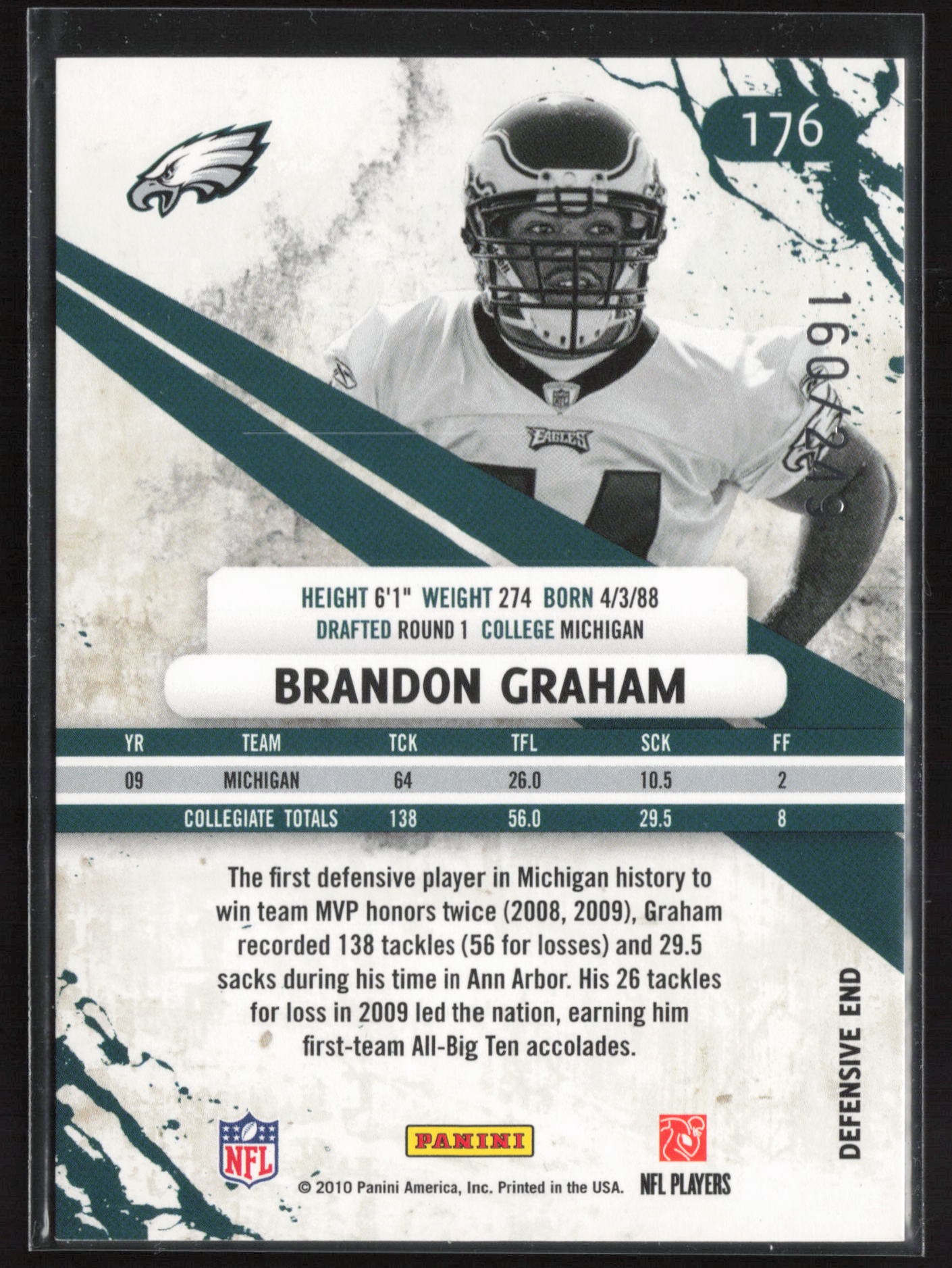 2010 Panini Rookies & Stars #176 Brandon Graham Longevity Parallel Silver #/249