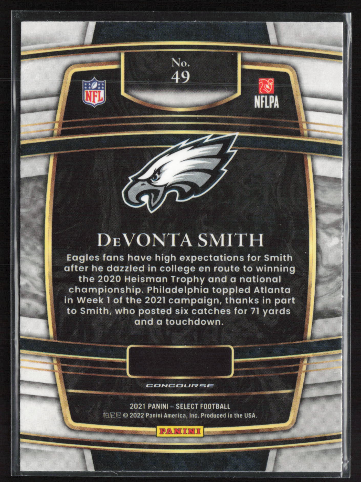 2021 Panini Select #49 DeVonta Smith