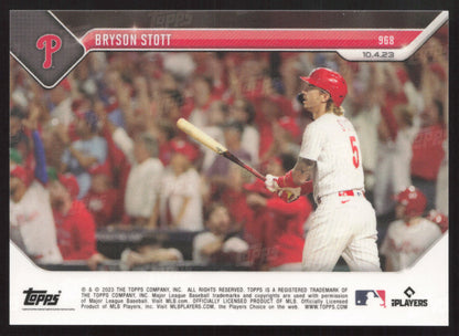 2023 Topps Now #968 Bryson Stott Purple #/25