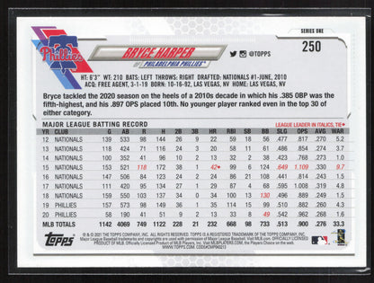 2021 Topps #250a Bryce Harper