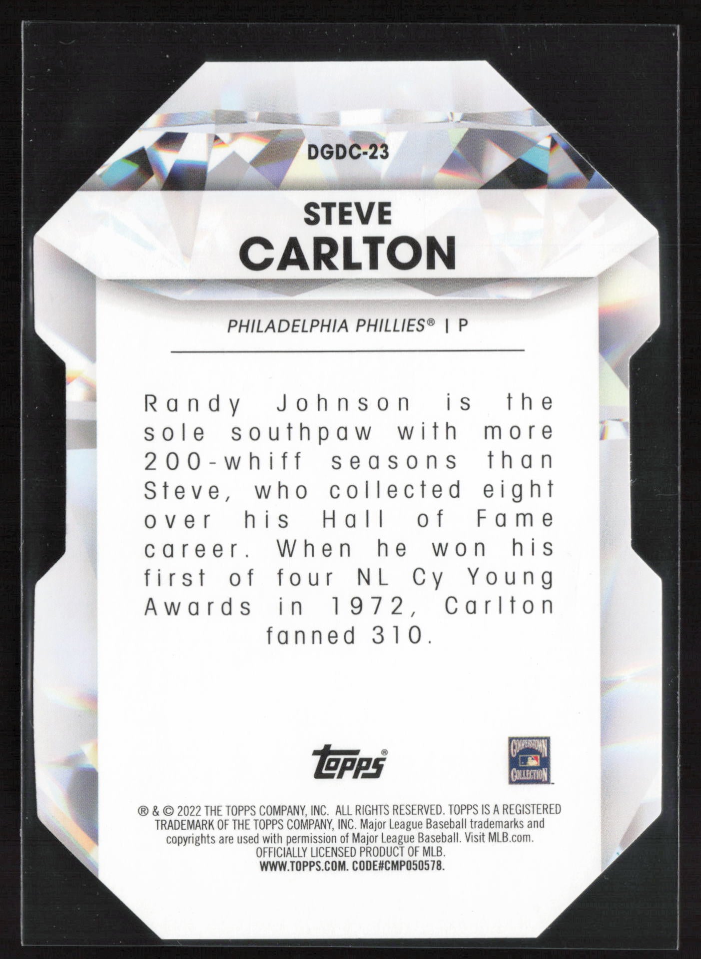 2022 Topps #DGDC-23 Steve Carlton Diamond Greats Die Cuts