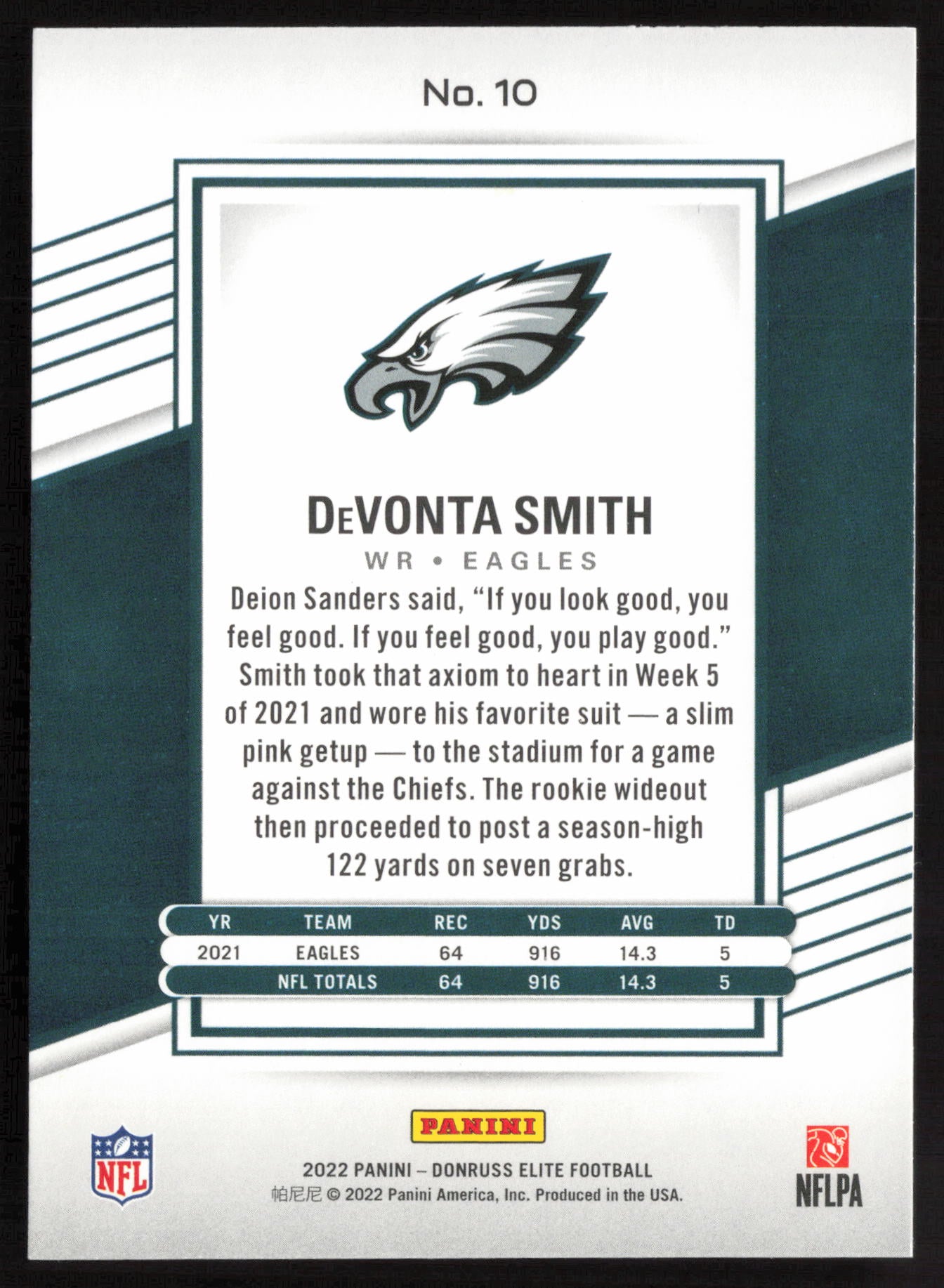 2022 Donruss Elite #10 DeVonta Smith