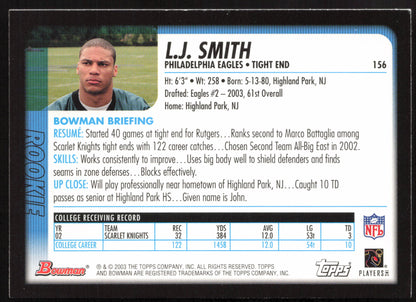 2003 Bowman #156 L.J. Smith