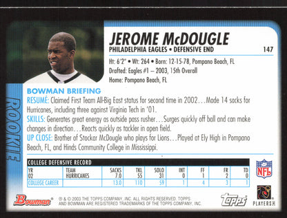 2003 Bowman #147 Jerome McDougle