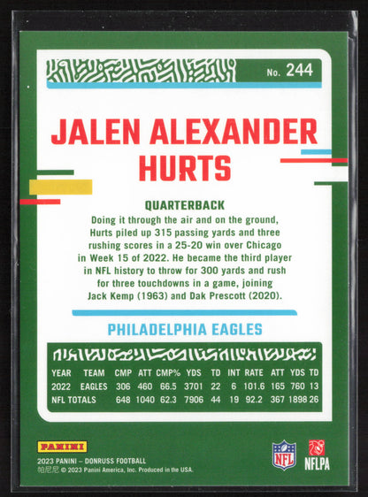 2023 Donruss #244b Jalen Hurts Full Name Variation