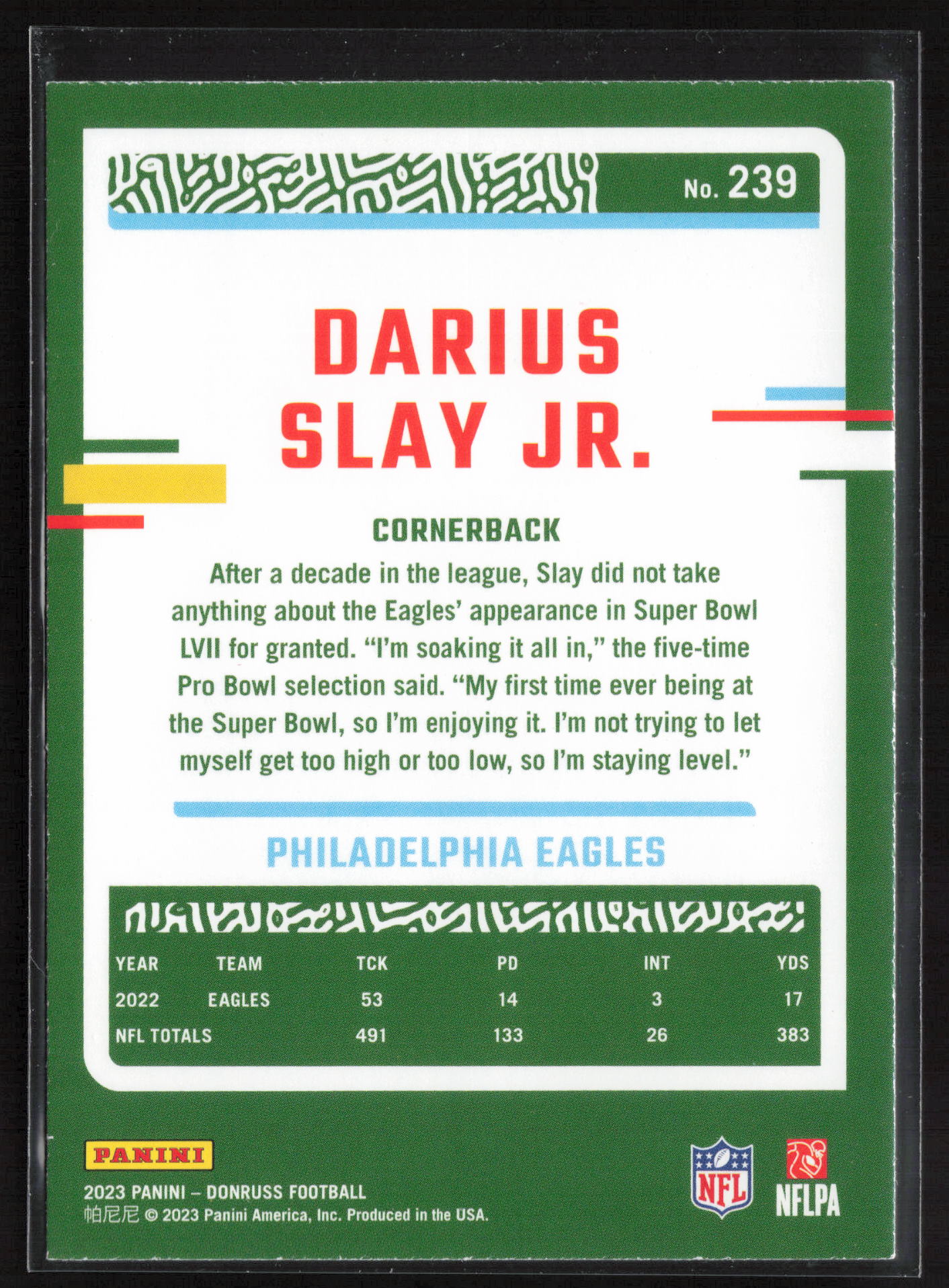 2023 Donruss #239 Darius Slay Jr.