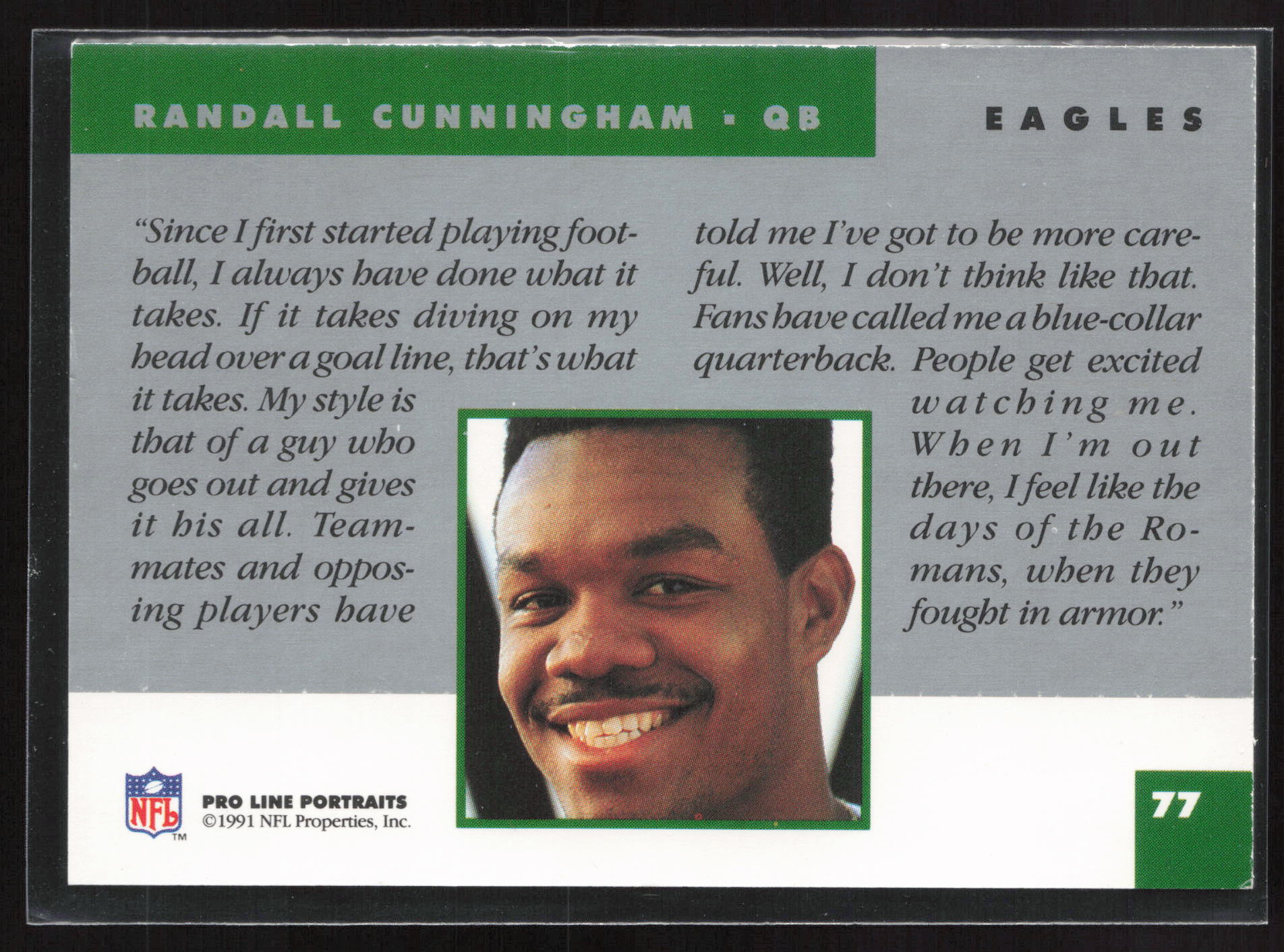 1991 Pro Line Portraits #77 Randall Cunningham