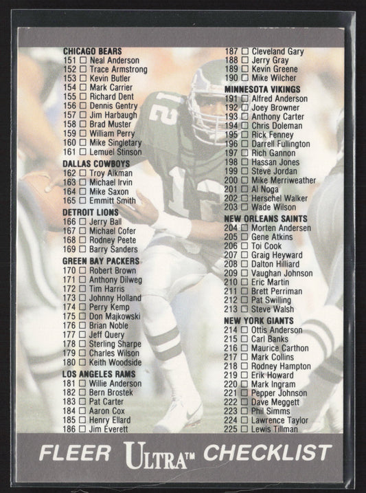 1991 Ultra #300 Checklist: 151-300 -