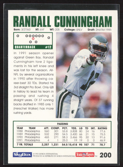 1992 SkyBox Impact #200 Randall Cunningham