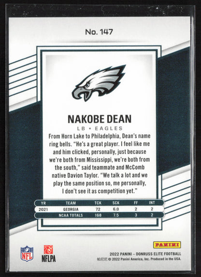 2022 Donruss Elite #147 Nakobe Dean #/999