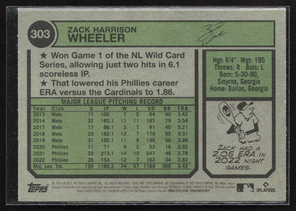 2023 Topps Heritage #303 Zack Wheeler