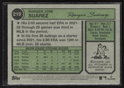 2023 Topps Heritage #219 Ranger Suárez