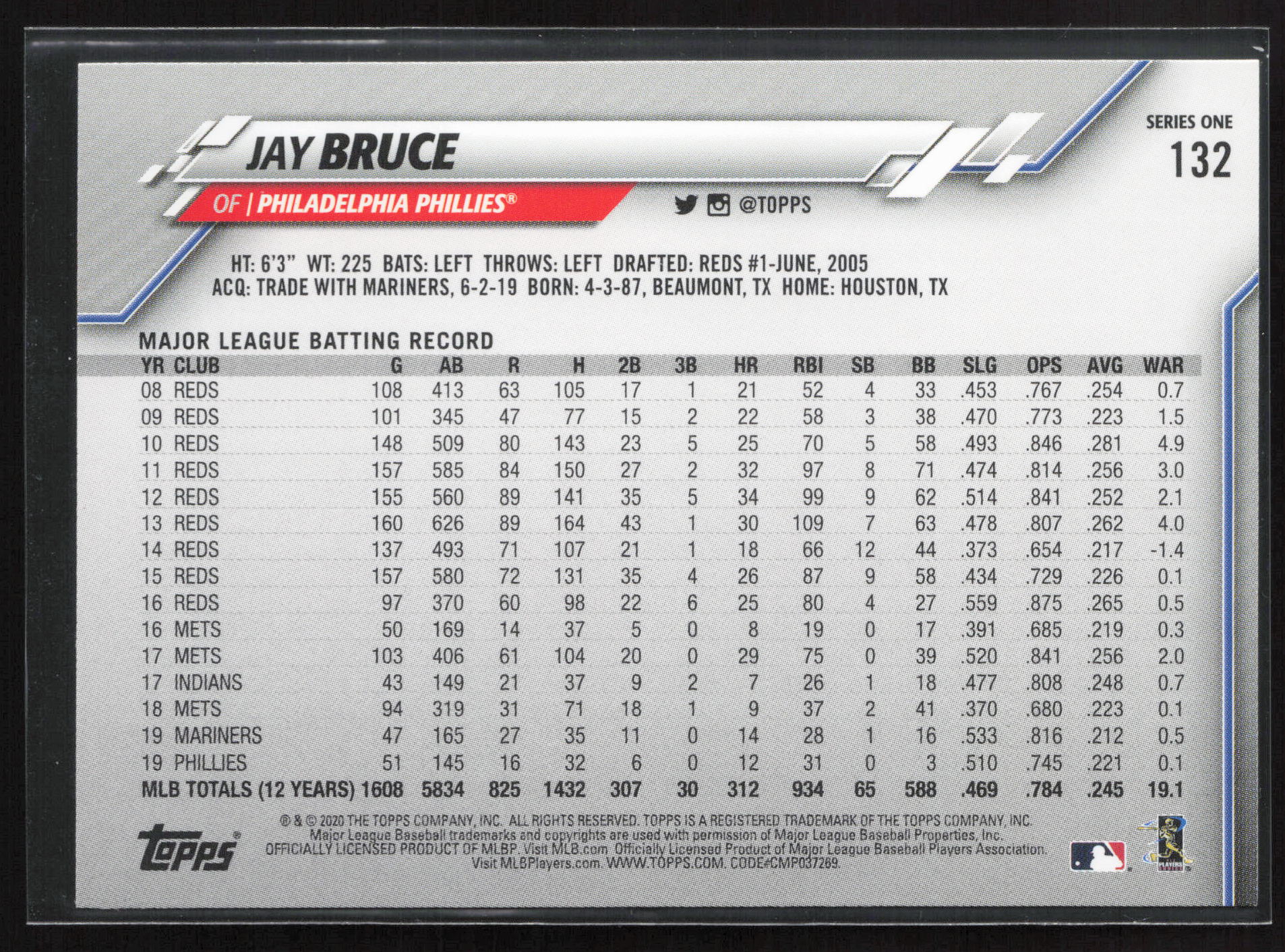 2020 Topps #132 Jay Bruce