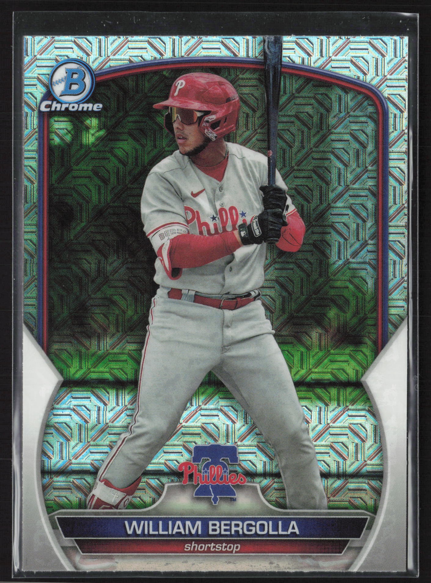 2023 Bowman Chrome #BCP-232 William Bergolla Chrome Prospects Mojo Refractor