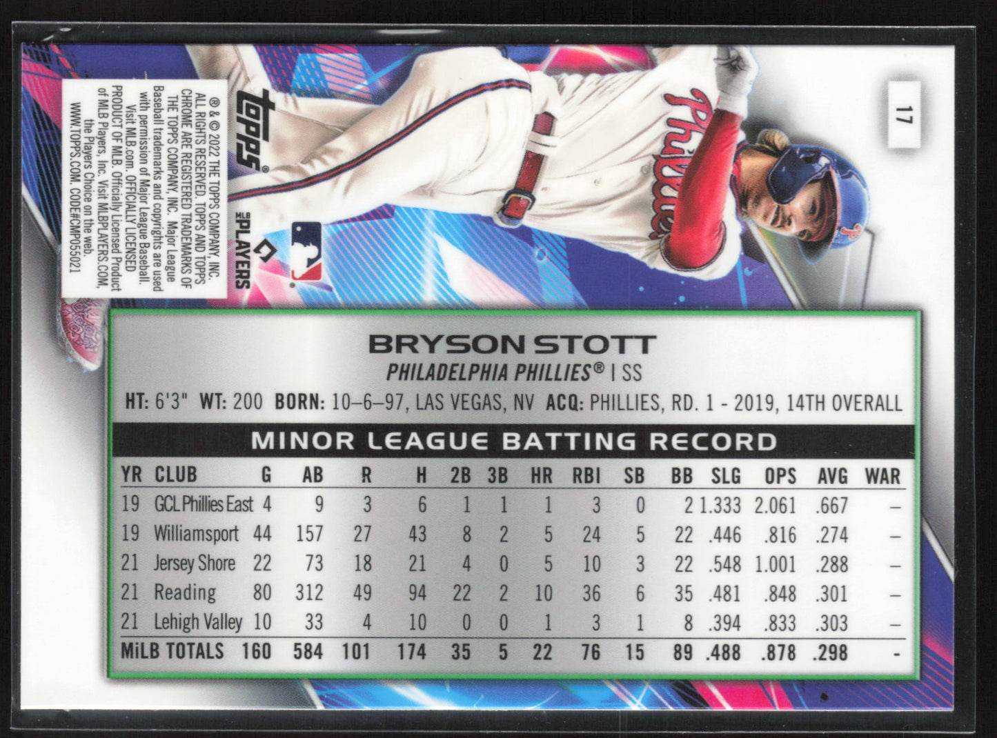 2022 Topps Chrome Cosmic #17 Bryson Stott