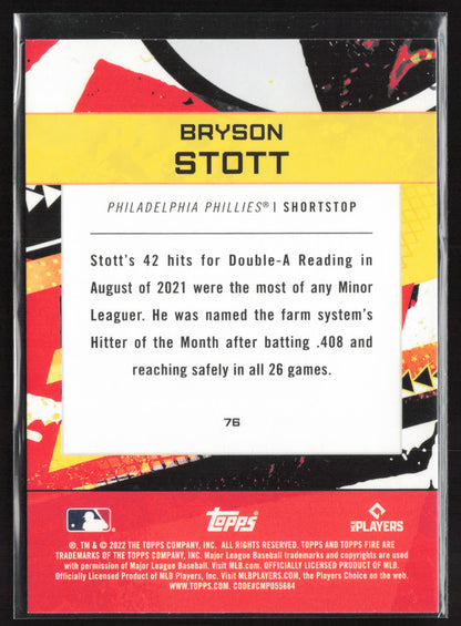 2022 Topps Fire #76 Bryson Stott