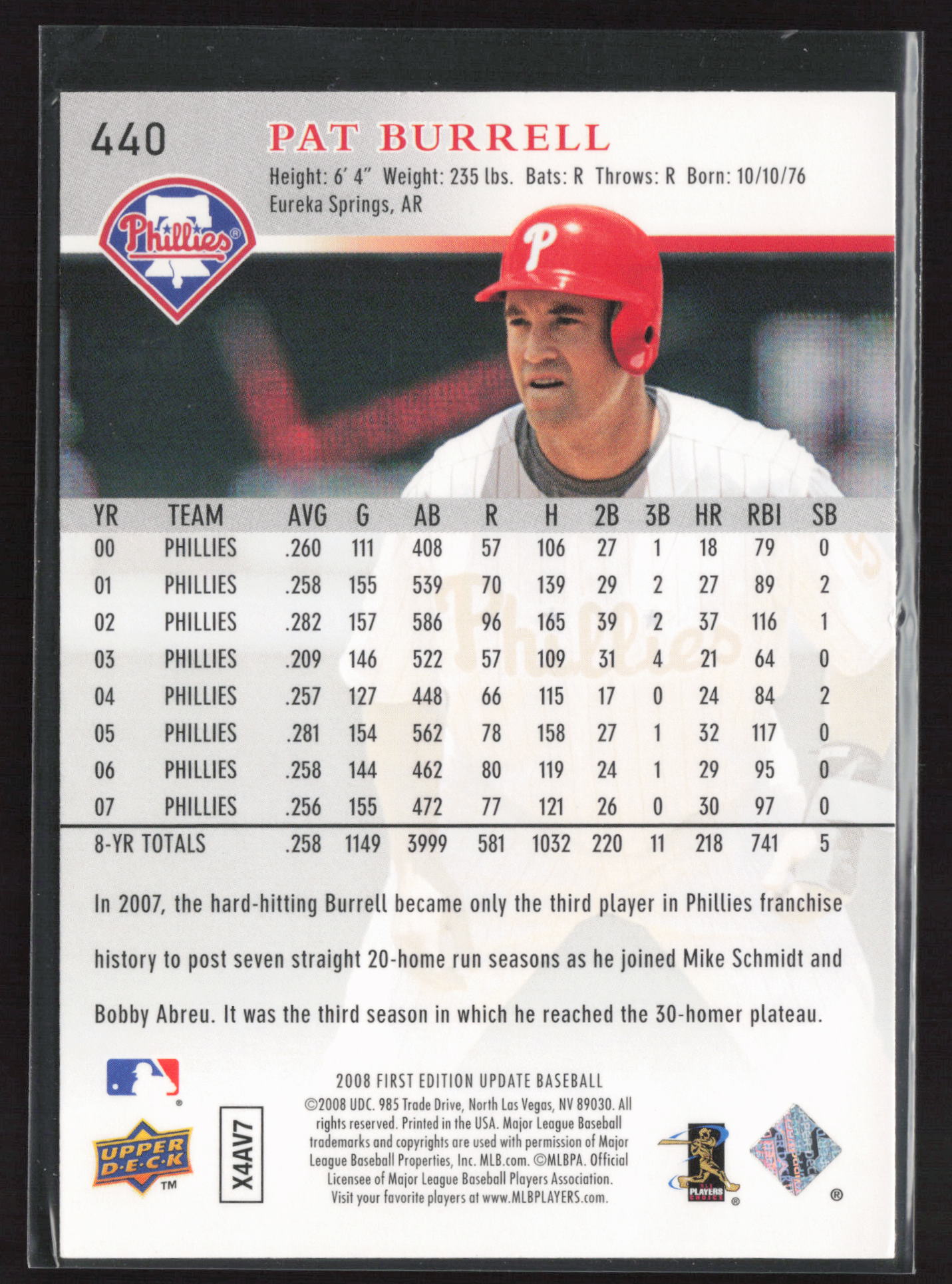 2008 Upper Deck #610 Pat Burrell