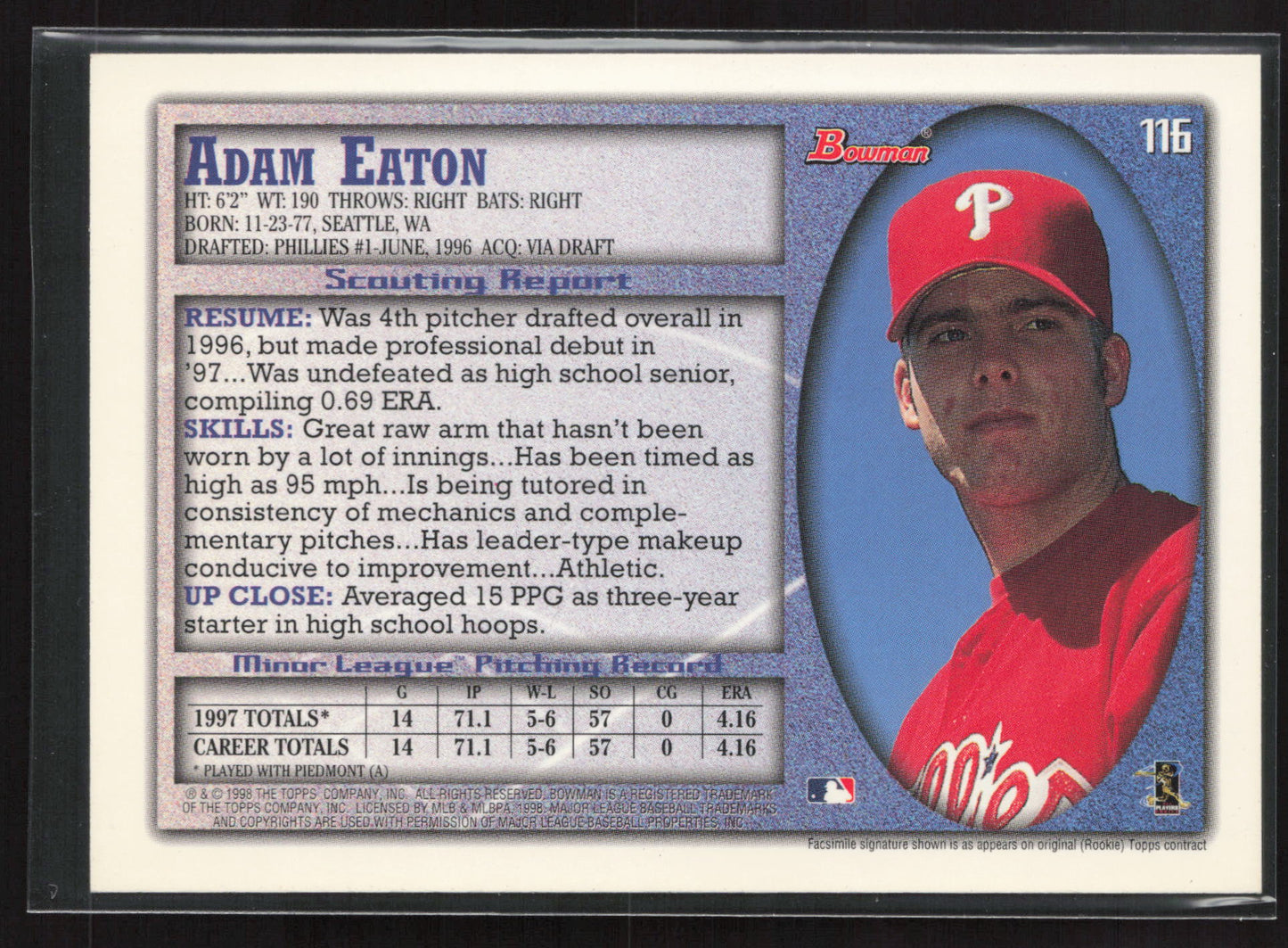 1998 Bowman #116 Adam Eaton