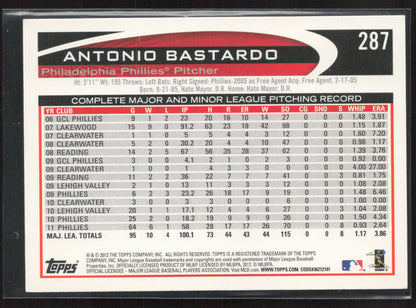 2012 Topps #287a Antonio Bastardo