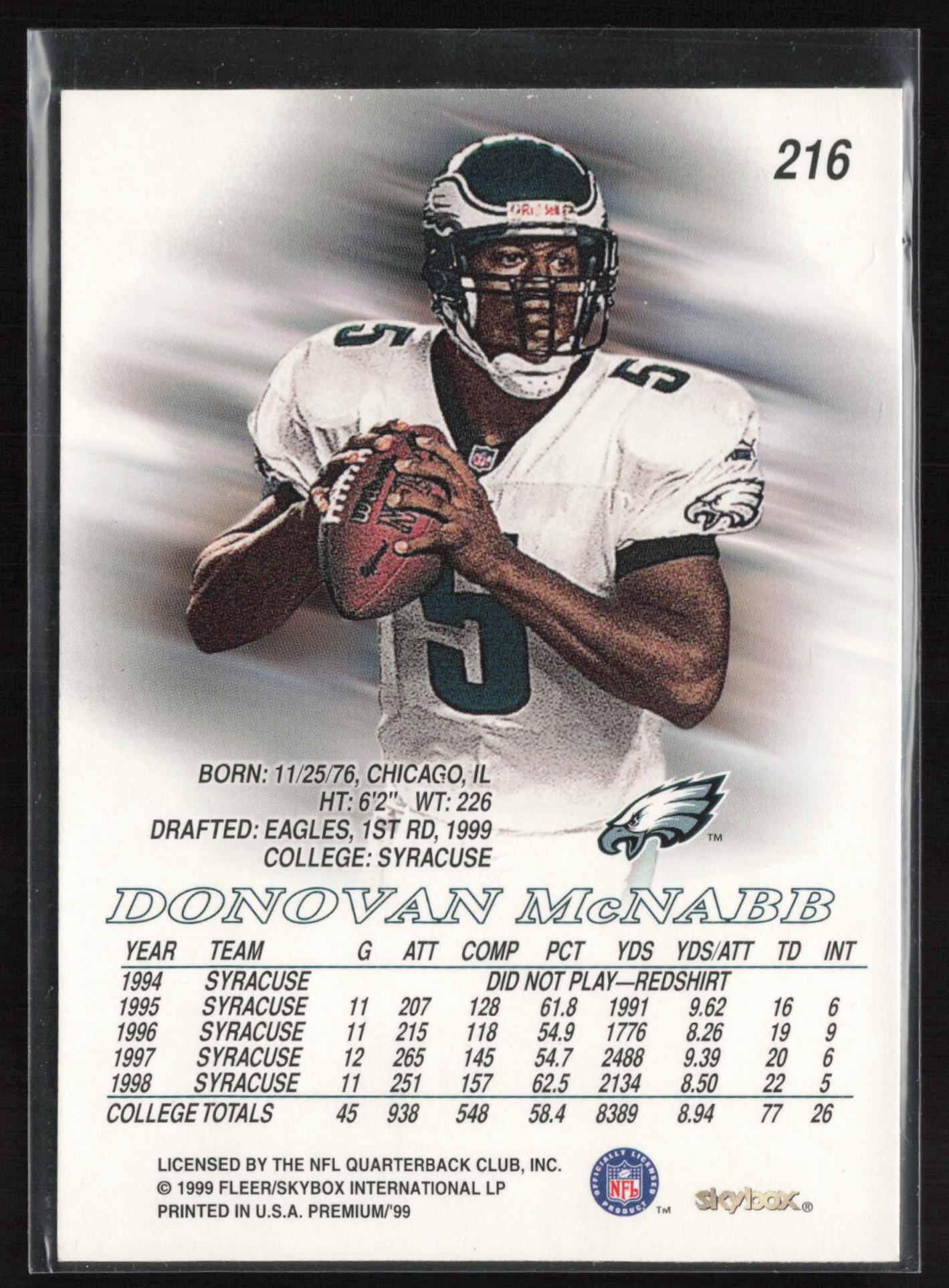 1999 SkyBox Premium #216a Donovan McNabb