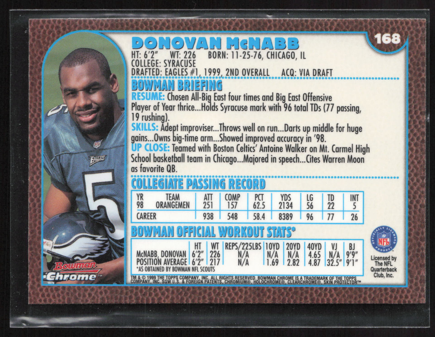 1999 Bowman Chrome #168 Donovan McNabb