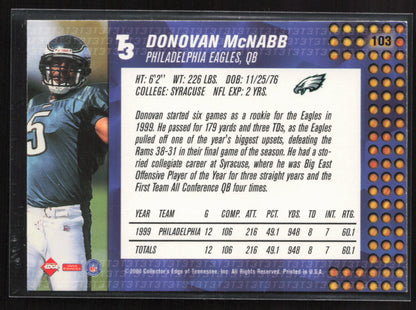 2000 Collector's Edge T3 #103 Donovan McNabb Retail