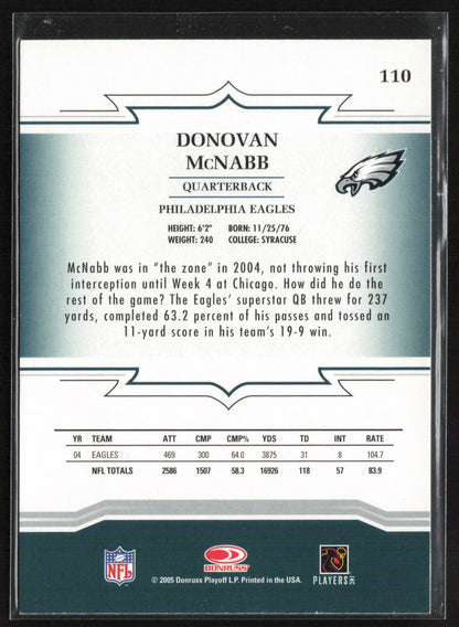 2005 Donruss Throwback Threads #110 Donovan McNabb