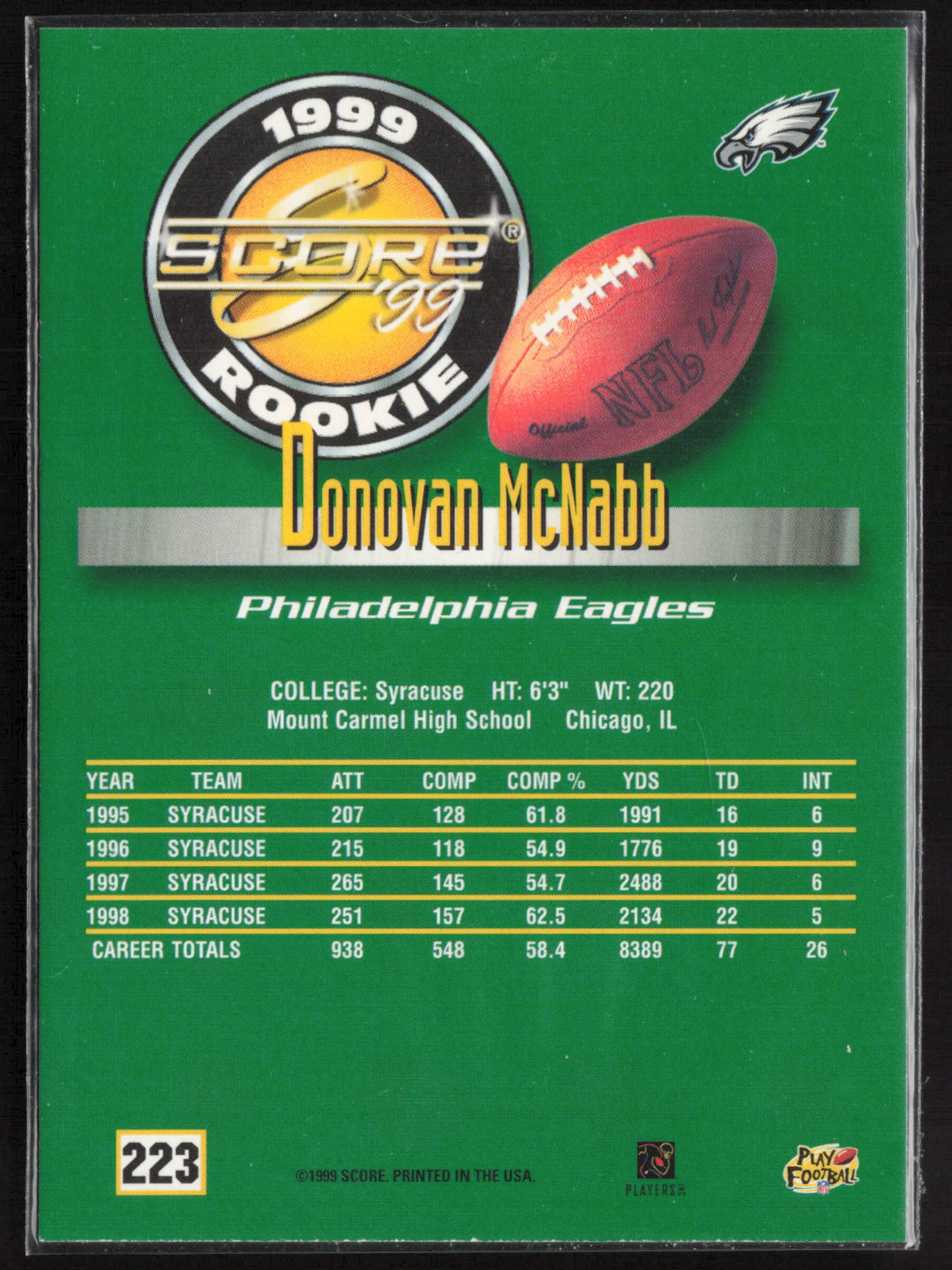 1999 Score #223 Donovan McNabb