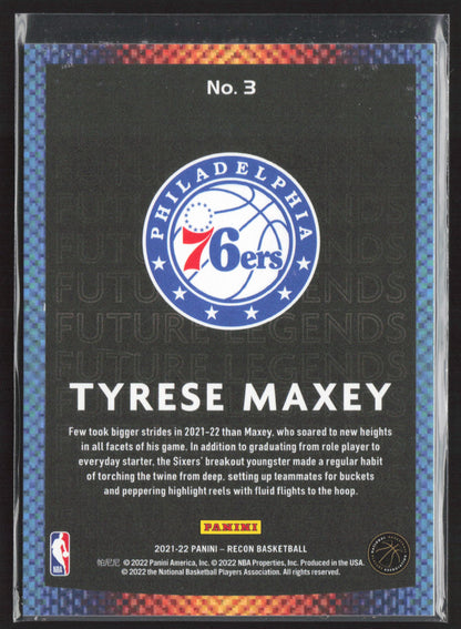 2021-22 Panini Recon #3 Tyrese Maxey Future Legends