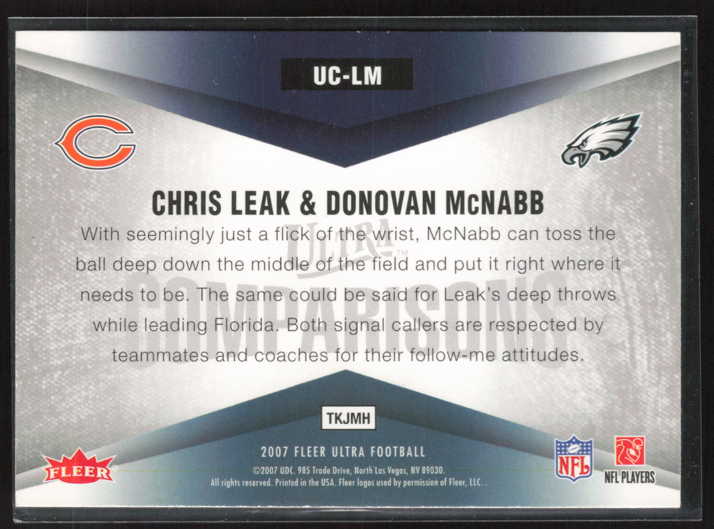 2007 Ultra #UC-LM Chris Leak / Donovan McNabb Comparisons