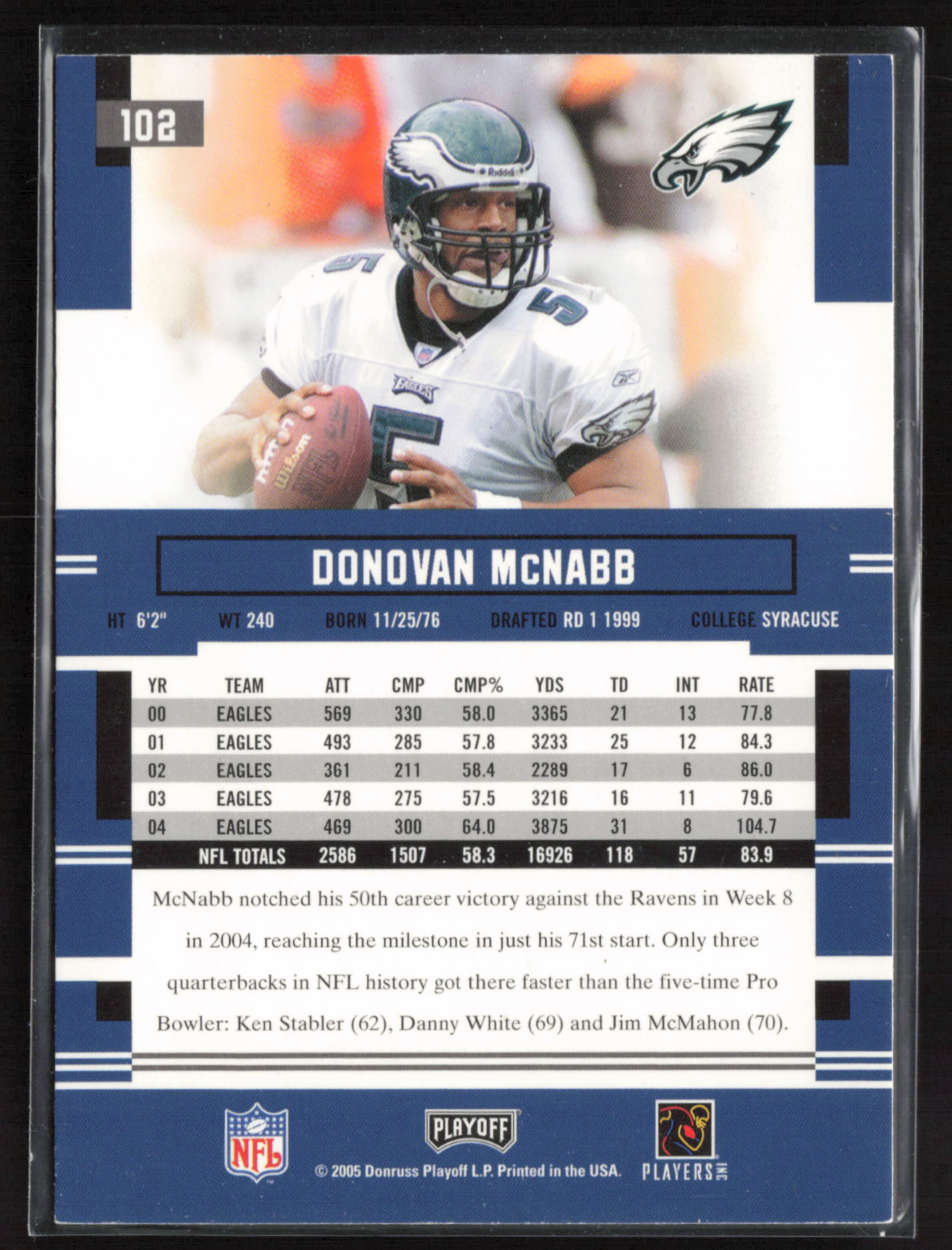 2005 Playoff Prestige #102 Donovan McNabb