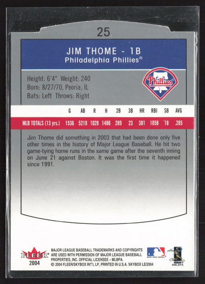 2004 SkyBox LE #25 Jim Thome Retail