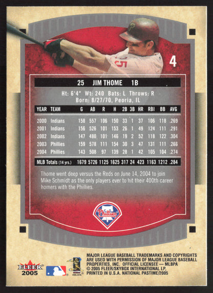 2005 Fleer National Pastime #4 Jim Thome