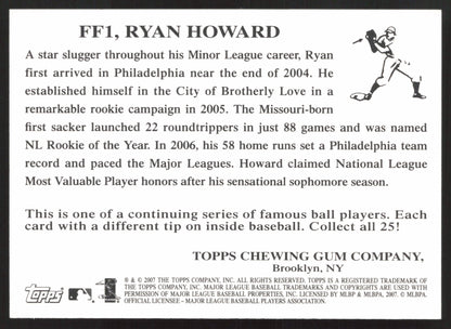 2007 Topps Flashback Fridays #FF1 Ryan Howard