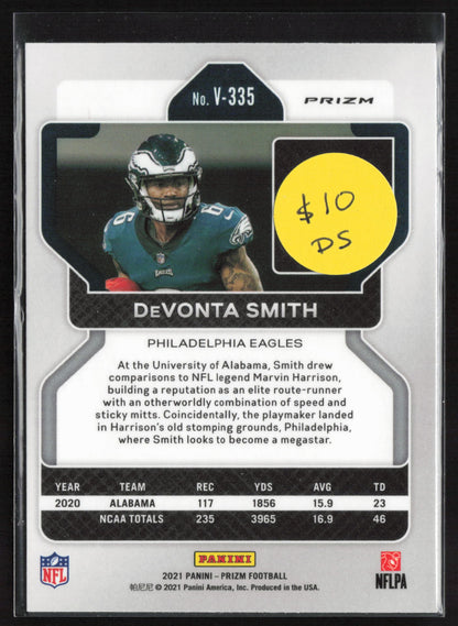 2021 Panini Prizm #V-335 DeVonta Smith Rookie Variations Prizms No Huddle